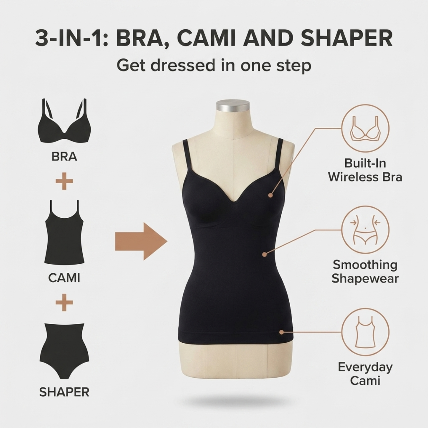 3-in-1 Built-In Bra Shaper Cami